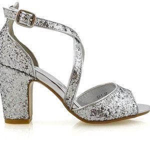 Elegant Silver Glittery High Heels